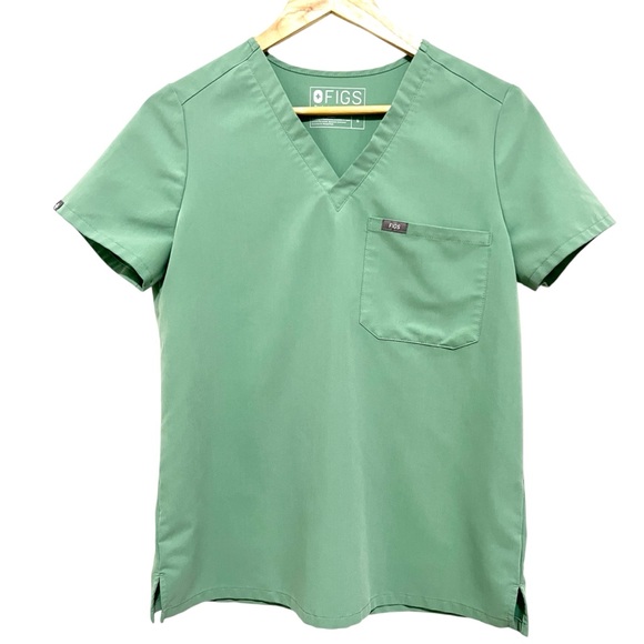 Figs Catarina One pocket Scrub Top, Jade Green S - Picture 1 of 7